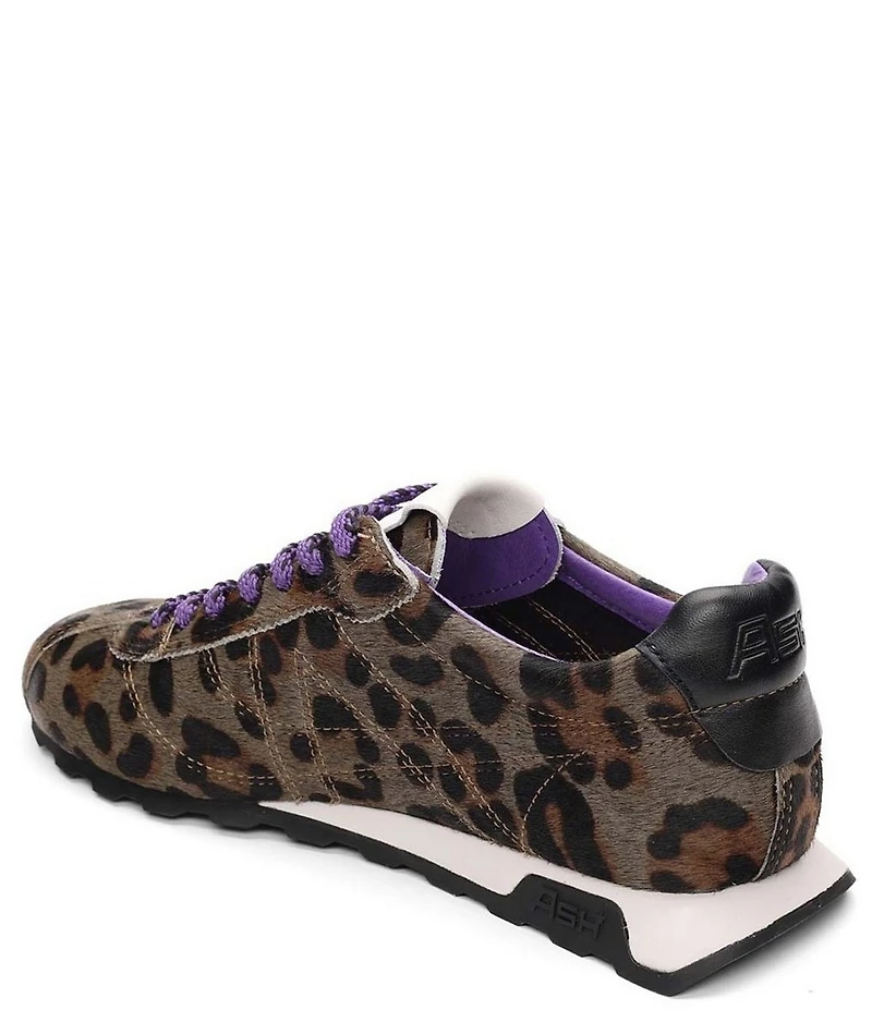 ASH Kill Bill Leopard Print Hair Calf Lace Up Sneakers