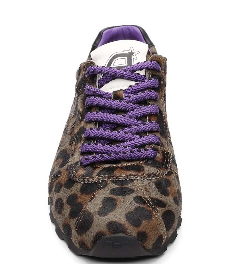 ASH Kill Bill Leopard Print Hair Calf Lace Up Sneakers