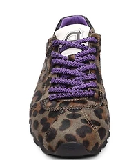 ASH Kill Bill Leopard Print Hair Calf Lace Up Sneakers