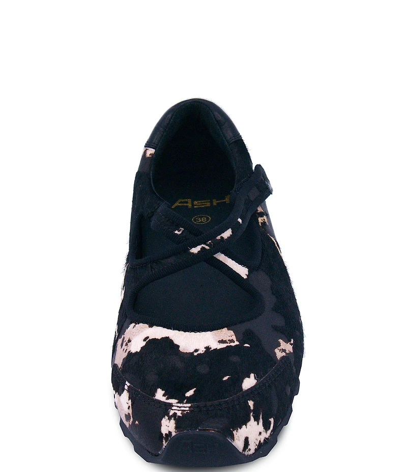 ASH Kore Bis Cow Print Calf Hair X-Band Sneaker Flats
