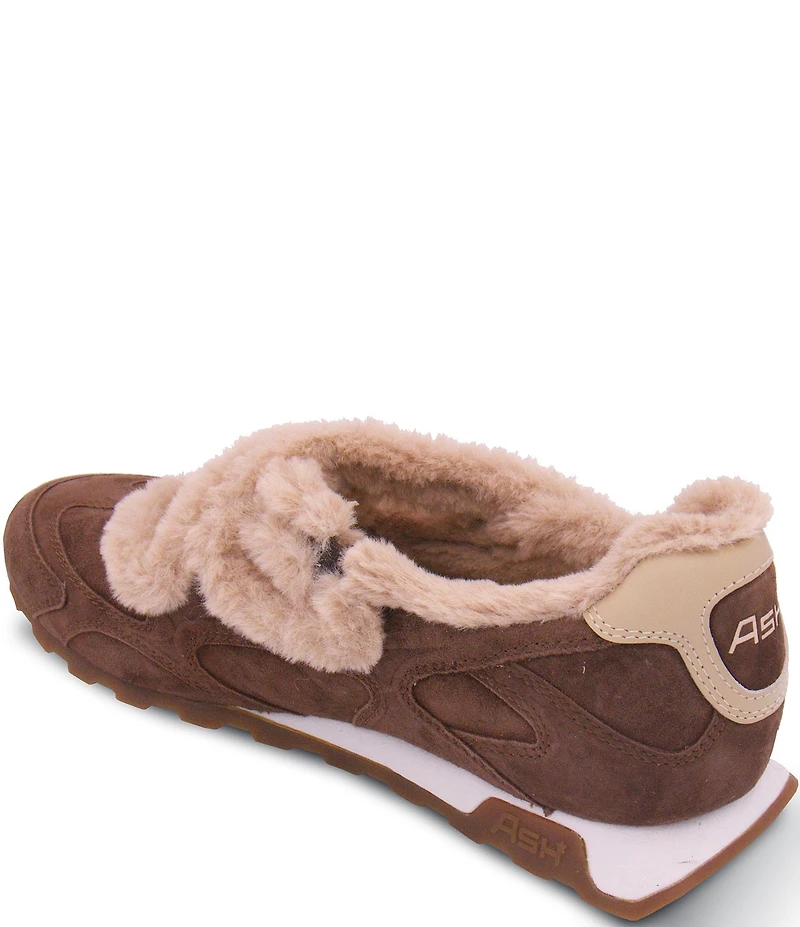ASH Kore Bis Fur Suede Faux Fur Lined X-Band Sneaker Flats