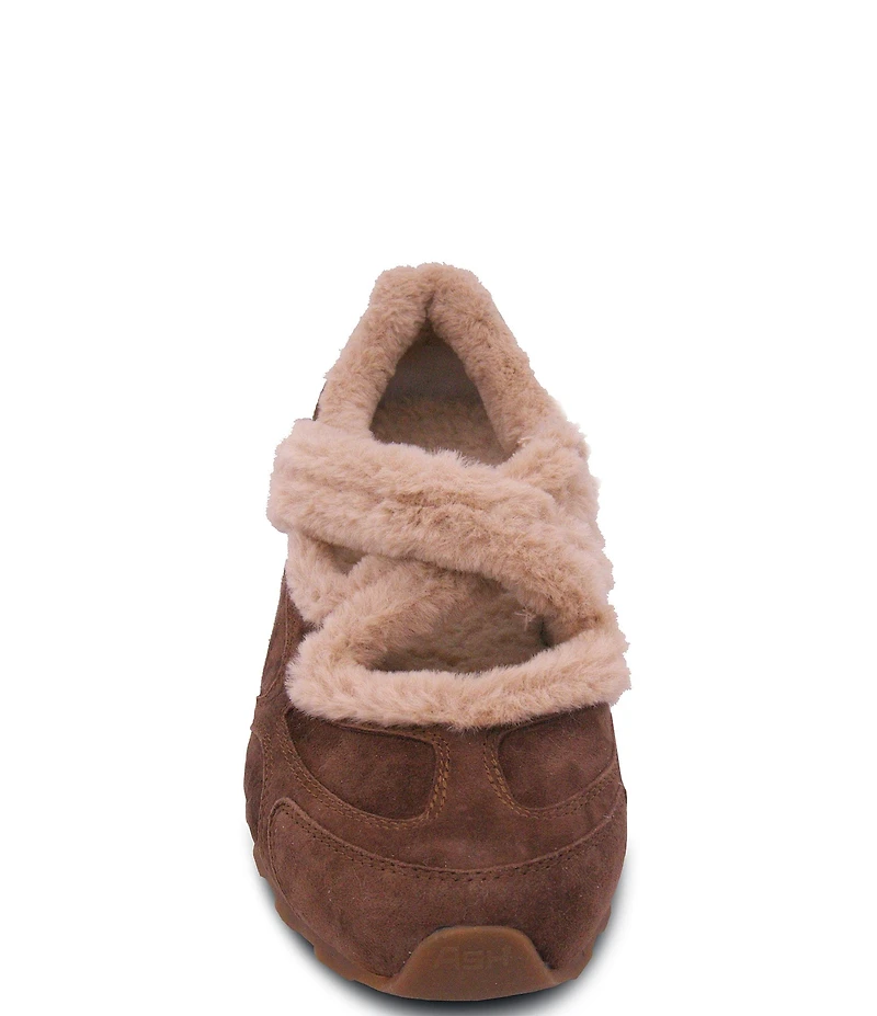 ASH Kore Bis Fur Suede Faux Fur Lined X-Band Sneaker Flats