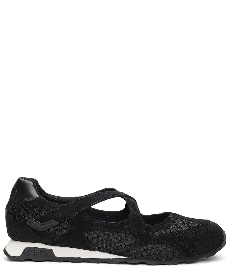 ASH Kore Leather and Mesh Crossover Mary Jane Sneakers