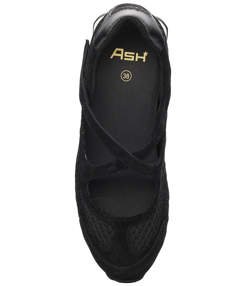 ASH Kore Leather and Mesh Crossover Mary Jane Sneakers