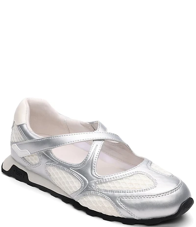 ASH Kore Leather and Mesh Crossover Mary Jane Sneakers