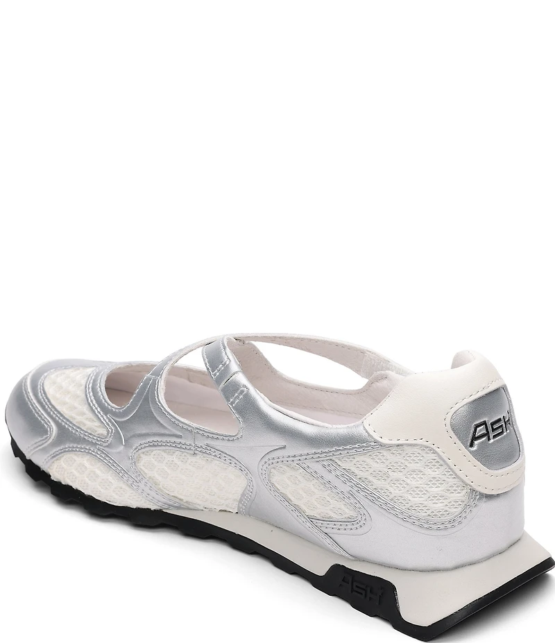 ASH Kore Leather and Mesh Crossover Mary Jane Sneakers
