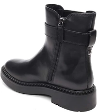 ASH Margot Leather Buckle Strap Hardware Stud Trim Chelsea Booties