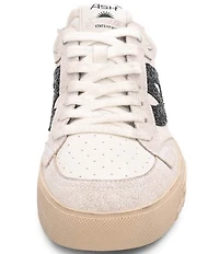 ASH Moonlight Leather and Glitter Lace Up Sneakers