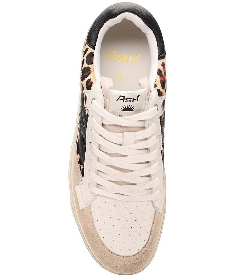 ASH Moonlight Leopard Print Hair Calf Lace Up Sneakers