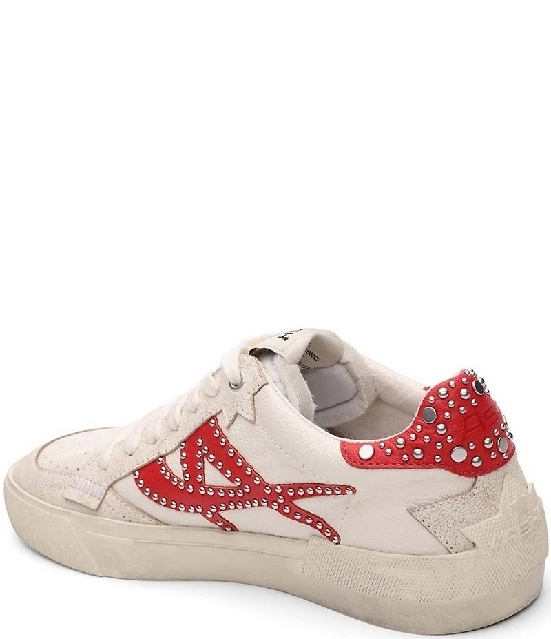 ASH Moonlight Leather Stud Detail Lace Up Sneakers