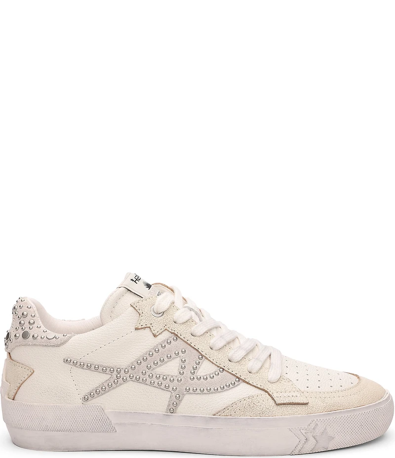 ASH Moonlight Leather Stud Detail Lace Up Sneakers