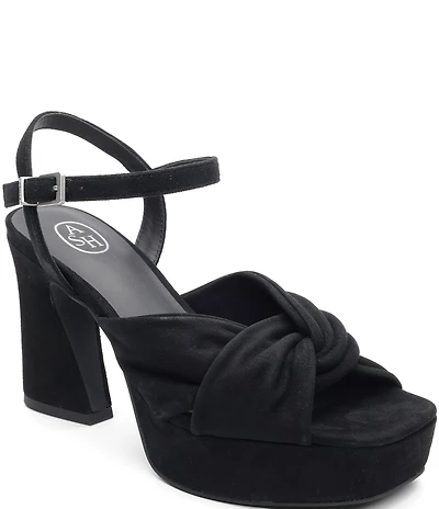 ASH Opus Suede Ankle Strap High Heel Dress Platform Sandals