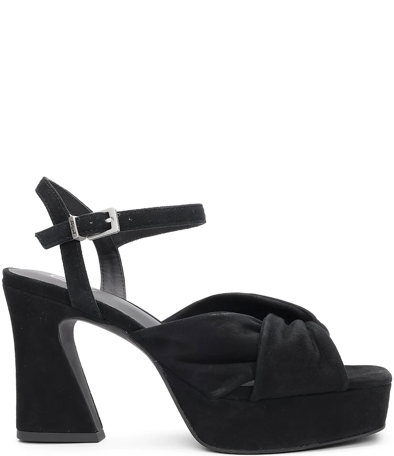 ASH Opus Suede Ankle Strap High Heel Dress Platform Sandals