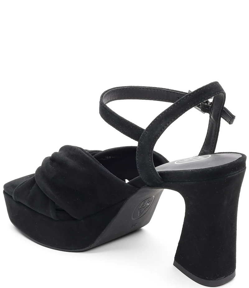 ASH Opus Suede Ankle Strap High Heel Dress Platform Sandals