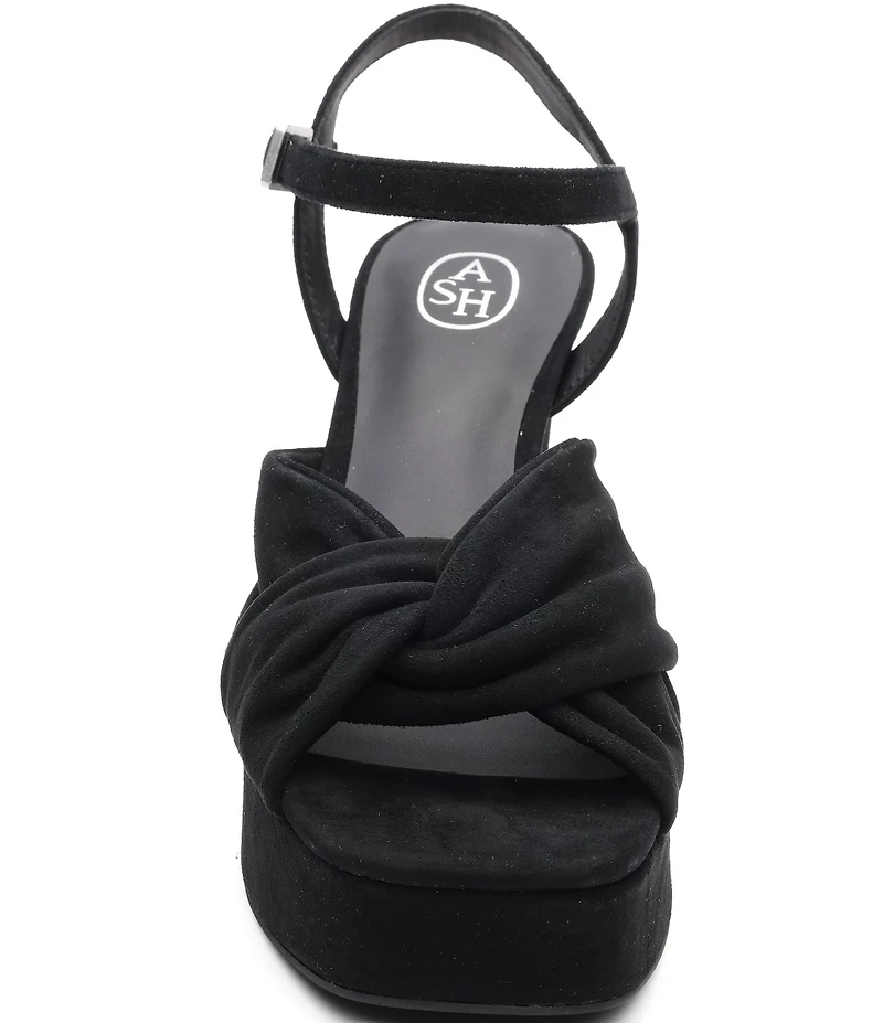 ASH Opus Suede Ankle Strap High Heel Dress Platform Sandals