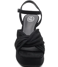 ASH Opus Suede Ankle Strap High Heel Dress Platform Sandals