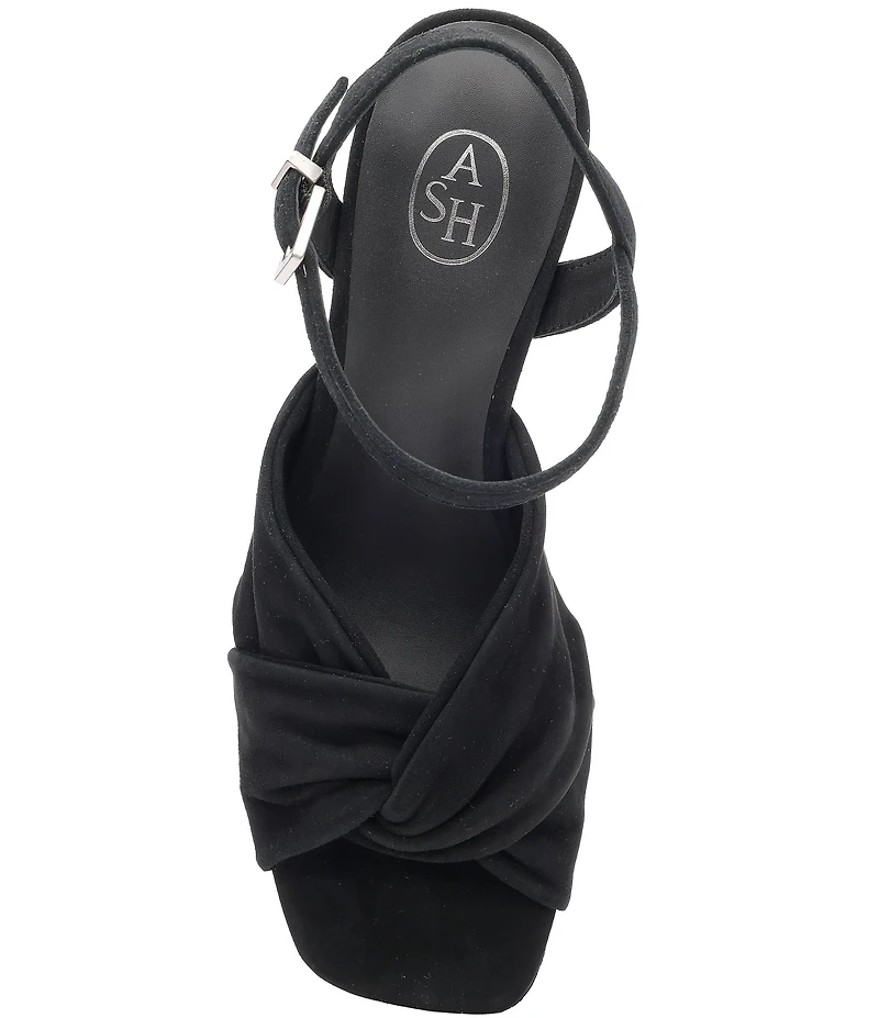ASH Opus Suede Ankle Strap High Heel Dress Platform Sandals