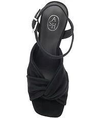 ASH Opus Suede Ankle Strap High Heel Dress Platform Sandals