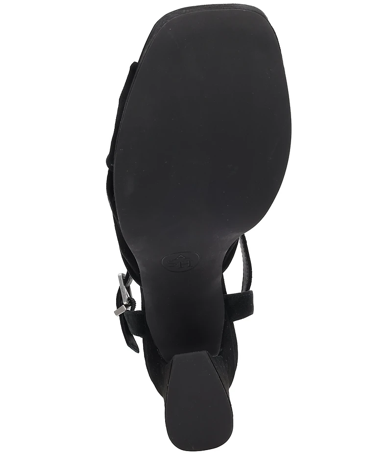 ASH Opus Suede Ankle Strap High Heel Dress Platform Sandals