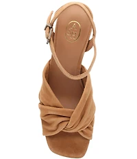 ASH Opus Suede Ankle Strap High Heel Dress Platform Sandals