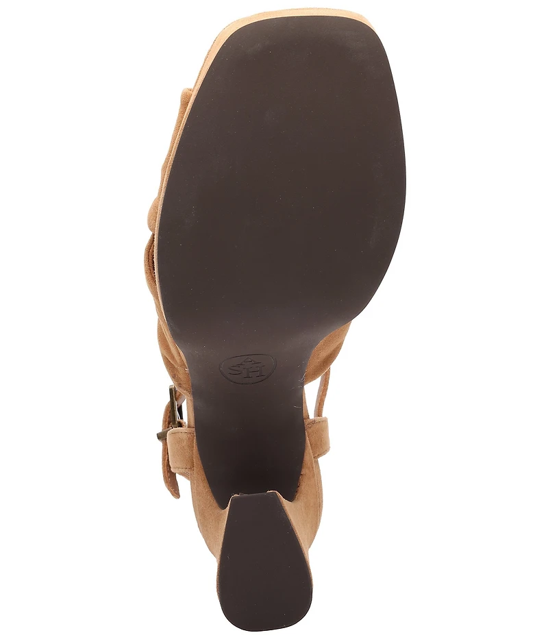 ASH Opus Suede Ankle Strap High Heel Dress Platform Sandals