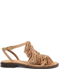 ASH Panic Suede Tassel Ankle Strap Flat Sandals