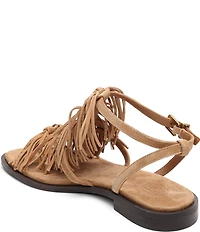 ASH Panic Suede Tassel Ankle Strap Flat Sandals