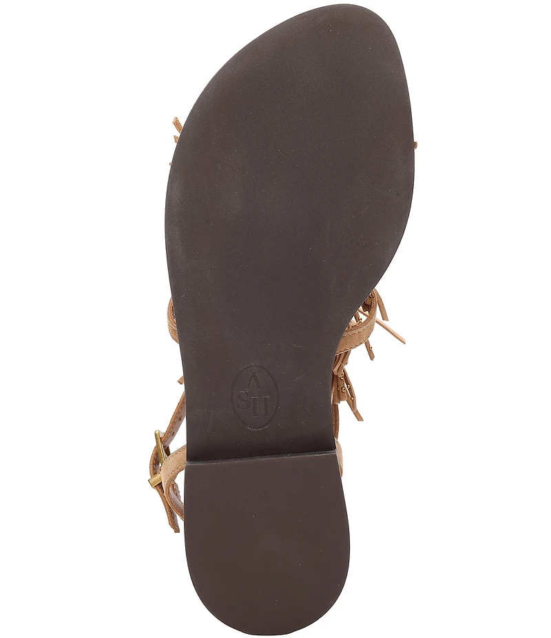 ASH Panic Suede Tassel Ankle Strap Flat Sandals