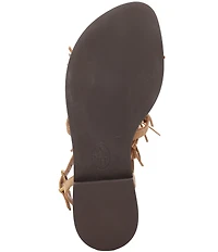 ASH Panic Suede Tassel Ankle Strap Flat Sandals