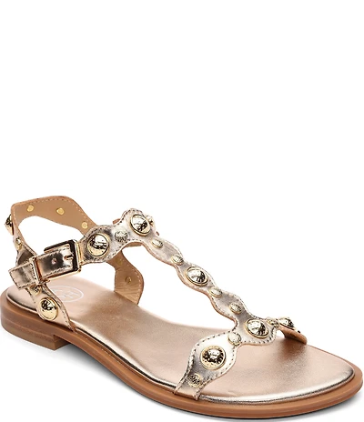 ASH Phanny Metallic Leather Studded Sandals