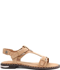 ASH Piper Suede Studded Ankle Strap Flat Sandals