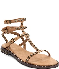 ASH Play 2 Suede Studded Gladiator Flat Sandals