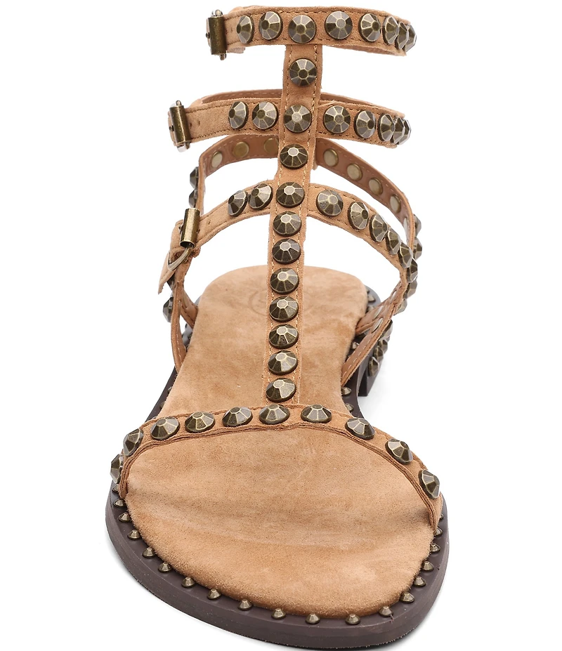 ASH Play 2 Suede Studded Gladiator Flat Sandals