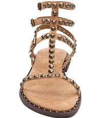 ASH Play 2 Suede Studded Gladiator Flat Sandals
