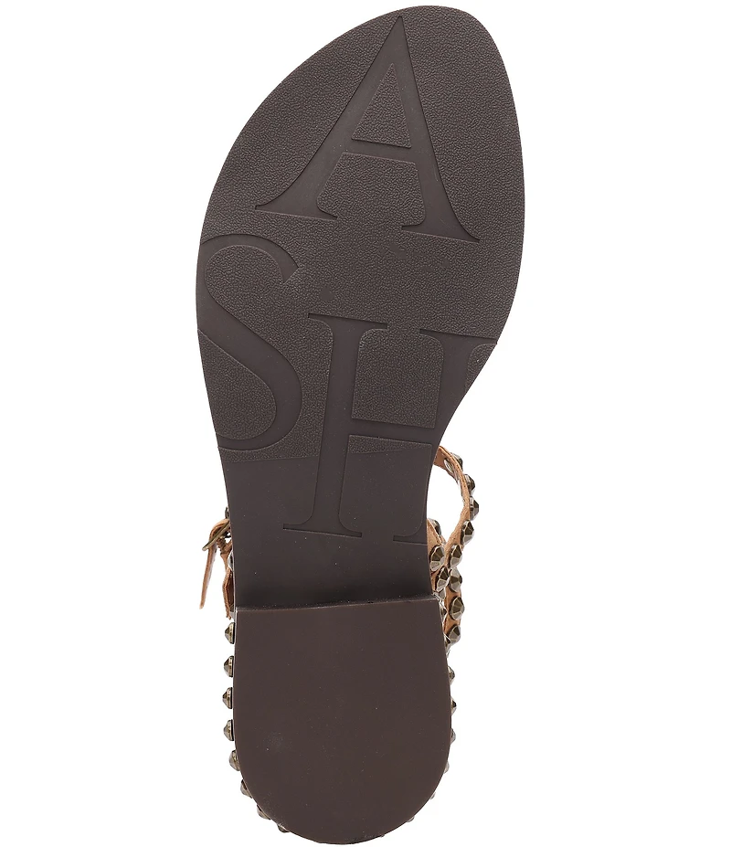 ASH Play 2 Suede Studded Gladiator Flat Sandals