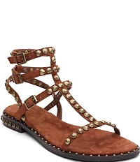 ASH Play 2 Suede Studded Gladiator Flat Sandals