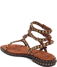 ASH Play 2 Suede Studded Gladiator Flat Sandals