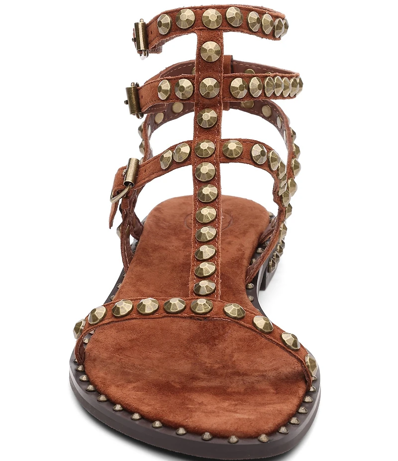 ASH Play 2 Suede Studded Gladiator Flat Sandals