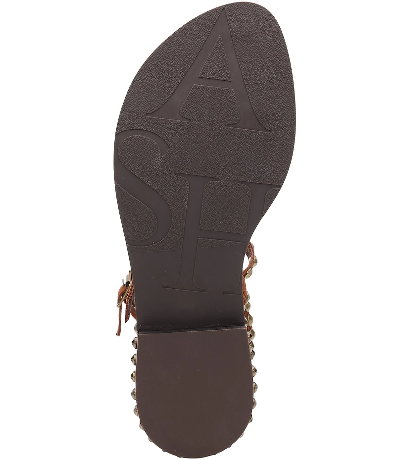 ASH Play 2 Suede Studded Gladiator Flat Sandals