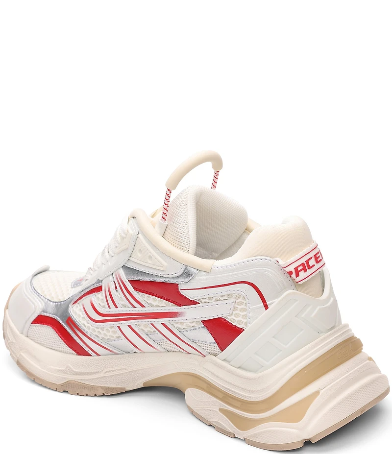 ASH Race Mesh Leather Lace Up Sneakers