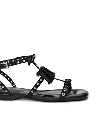 ASH Rachel Satin Grommet Bows Sandals