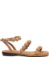 ASH Regy Bis Suede Bubble Ankle Strap Flat Sandals