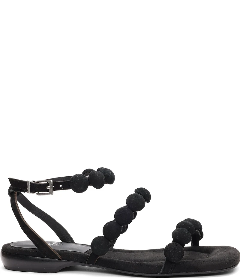 ASH Regy Bis Suede Bubble Ankle Strap Flat Sandals