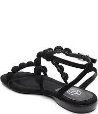 ASH Regy Bis Suede Bubble Ankle Strap Flat Sandals