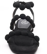 ASH Regy Bis Suede Bubble Ankle Strap Flat Sandals