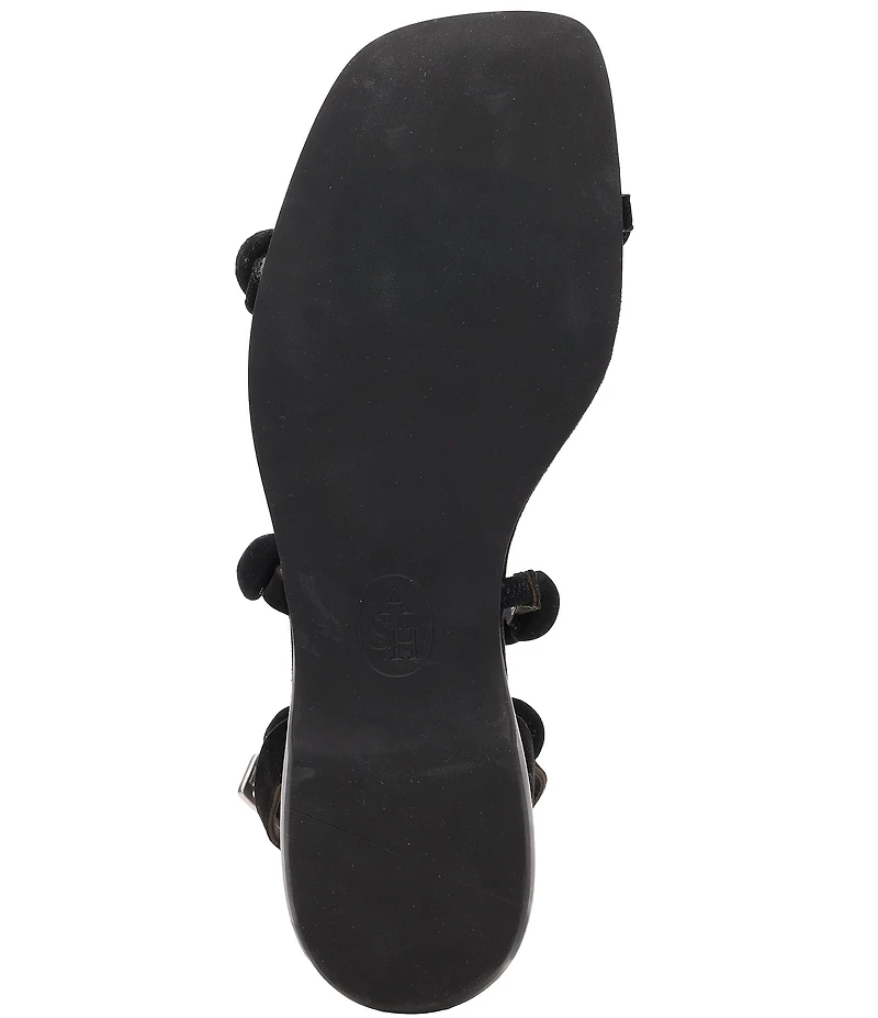 ASH Regy Bis Suede Bubble Ankle Strap Flat Sandals