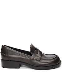 ASH Ringo Distressed Leather Block Heel Loafers