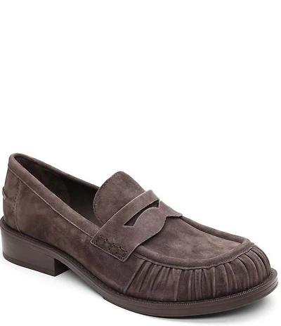 ASH Ringo Suede Block Heel Loafers