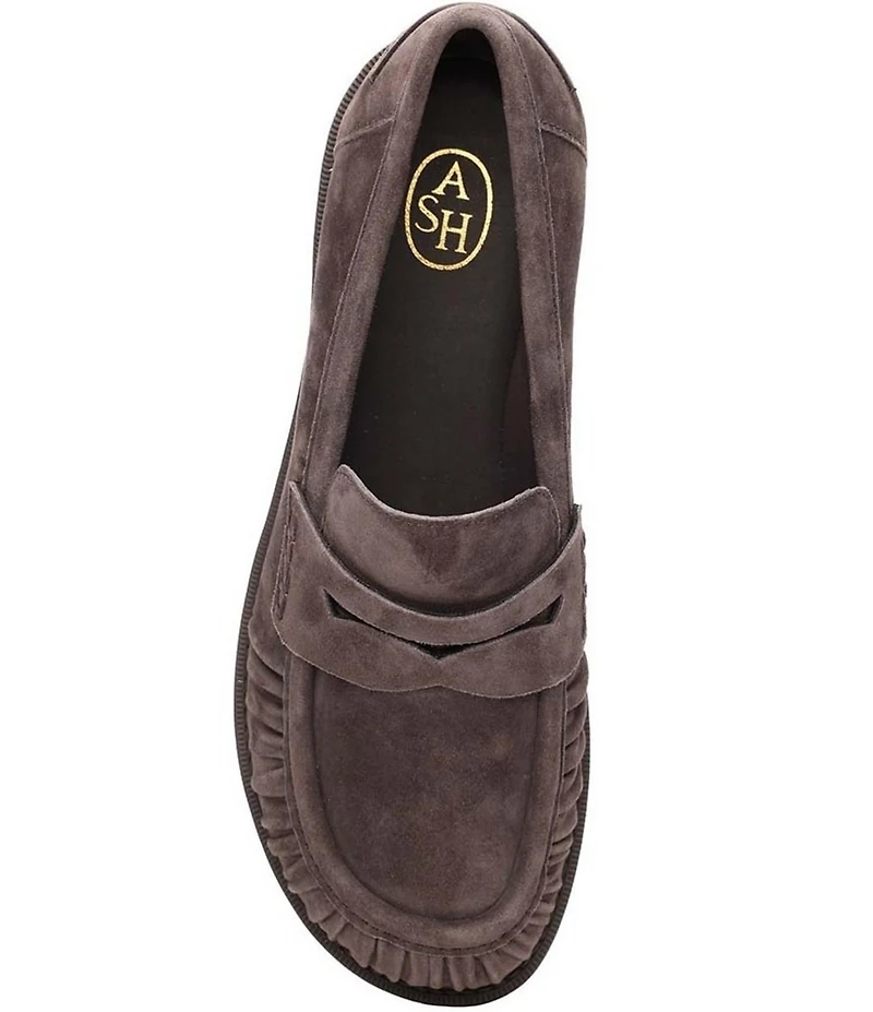ASH Ringo Suede Block Heel Loafers