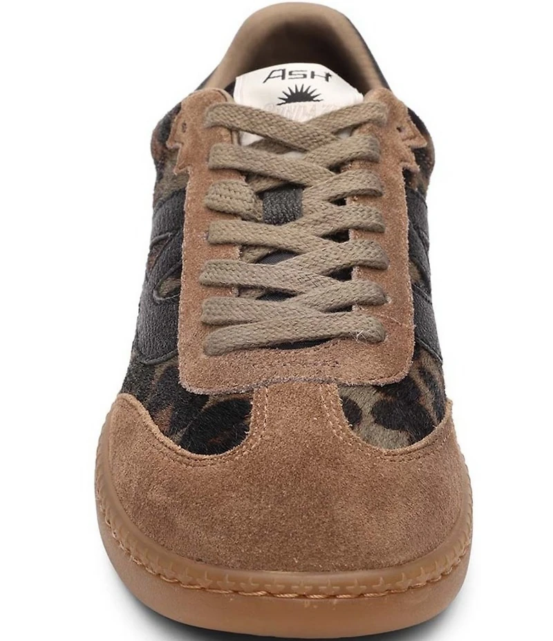 ASH Sunset Leopard Print Hair Calf Lace Up Sneakers